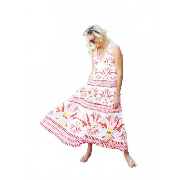 NEW CK BRADLEY catarina maxi dress in papyrus punch